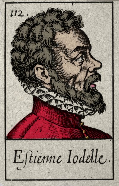 Portret van Etienne Jodelle (1532-1573), Franse dichter lid van de Pleiade-beweging. Gravure uit de 19e eeuw. door French School