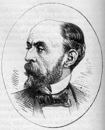 Portret van Eugene Fromentin, Franse schilder. Gravure in 