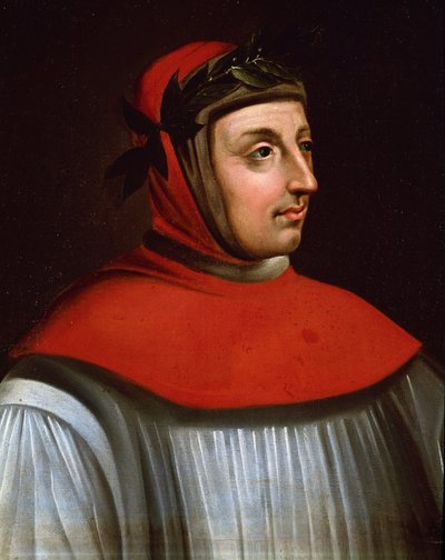 Portret van Francesco Petrarca, genaamd Petrarca door French School