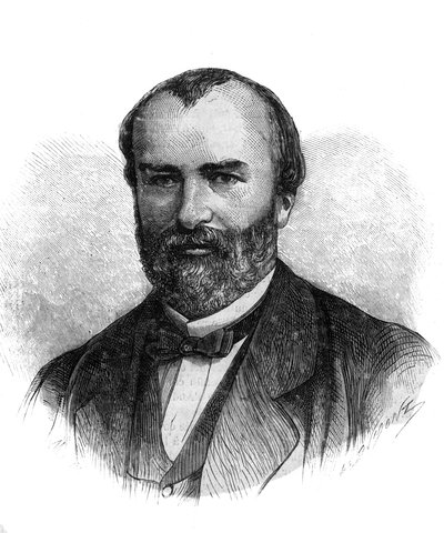 Portret van Francois-Saturnin-Leonide Babaud-Laribiere (Francois Saturnin Leonide Babaud Laribiere) (1819-1873) Franse politicus en vrijmetselaar - Gravure uit 1870 door French School