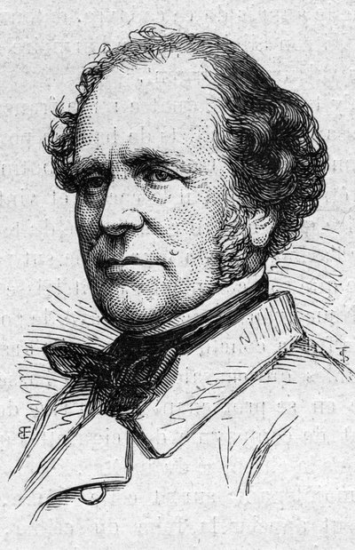 Portret van François Auguste Mignet (1796-1884), Franse historicus en academicus. Gravure in 