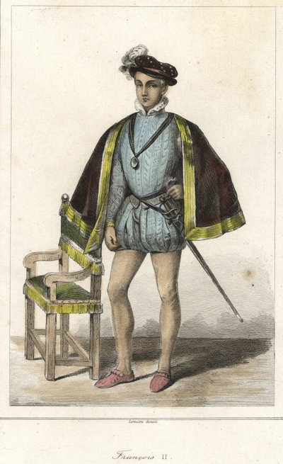 Portret van Frans II (1544 - 1560), koning van Frankrijk door French School