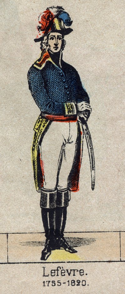 Portret van Francois Joseph Lefebvre (1755-1820) hertog van Dantzig en van het Keizerrijk, Pair van Frankrijk, daarna Baron en Pair van Frankrijk Maarschalk van het Keizerrijk. Afbeelding van Epinal uit het einde van de 19e eeuw door French School