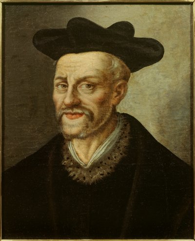 Portret van Francois Rabelais (1494-1553), Franse schrijver en arts. Schilderij van de Franse school. 16e eeuw. Musee du chateau de Versailles door French School