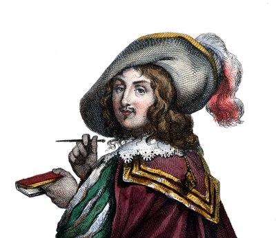 Portret van Francois VI, Hertog de La Rochefoucauld, Prins de Marcillac (1613-1680), Franse auteur door French School