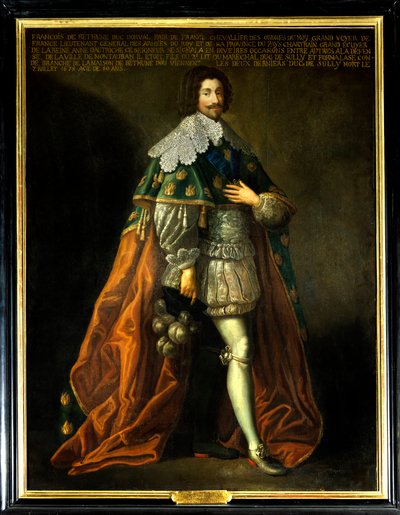 Portret van Francois de Bethune, Hertog van Orval (1598-1678), zoon van Maximiliaan van Bethune, Hertog van Sully (1559-1641). Anoniem schilderij van de 17e eeuw. Olieverf op doek. Verplichte vermelding: Sully sur Loire, Chateau de Sully door French School