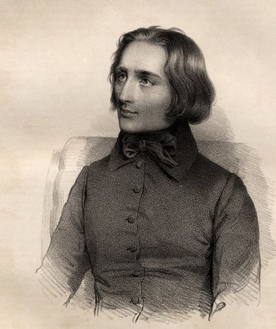 Portret van Franz Liszt (1811-86) Hongaars pianovirtuoos en componist door French School