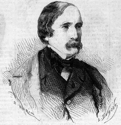 Portret van Franse senator Laity, keizerlijk commissaris bij de annexatie van Savoie aan Frankrijk op 14 juni 1860. Gravure in 