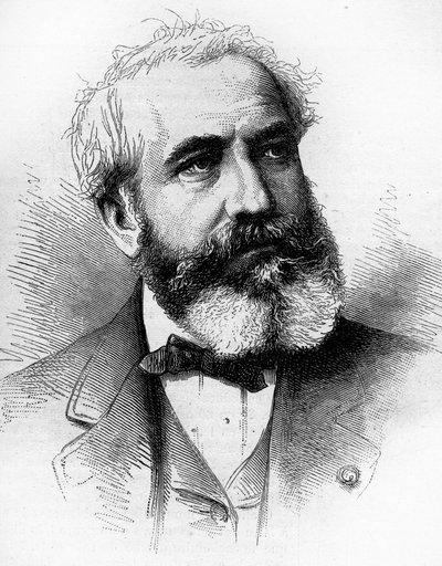 Portret van Gabriel Jean Antoine Davioud (1824-1881), Franse architect. Gravure in 