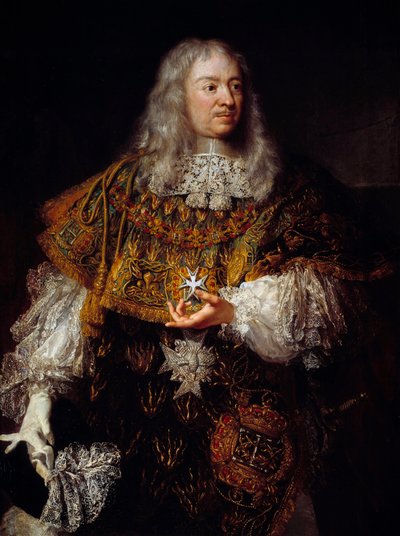 Portret van Gabriel de Rochechouart (1600-1677) in groot kostuum als ridder van de Orde van de Heilige Geest door French School
