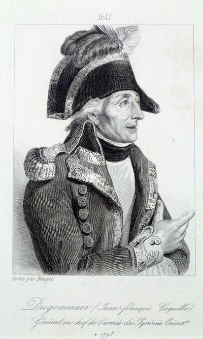 Portret van generaal Dugommier (1738-1794) commandant van de nationale garde van Martinique in 1790 door French School