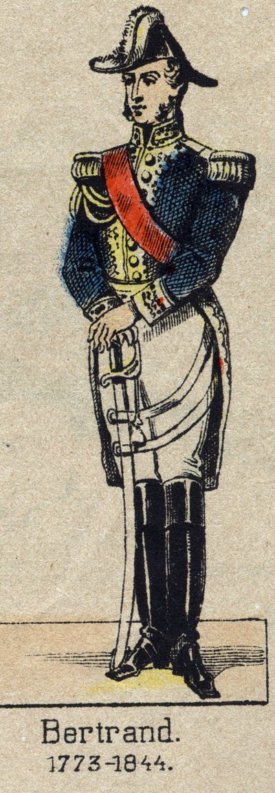 Portret van Generaal Henri-Gatien Bertrand (1773-1844), Graaf van het Keizerrijk. Afbeelding van Epinal uit het einde van de 19e eeuw. door French School