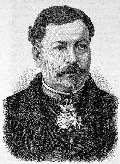 Portret van generaal Jean Auguste Margueritte (1823 - 1870, gestorven in de Slag bij Sedan), vader van Paul en Victor Margueritte - in 