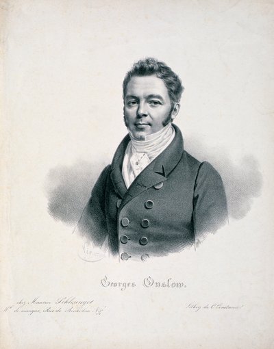 Portret van George Onslow (1784-1853) gegraveerd door C. Constance door French School