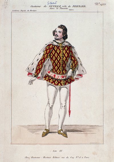 Portret van Gilbert Duprez, Franse tenor en componist in 