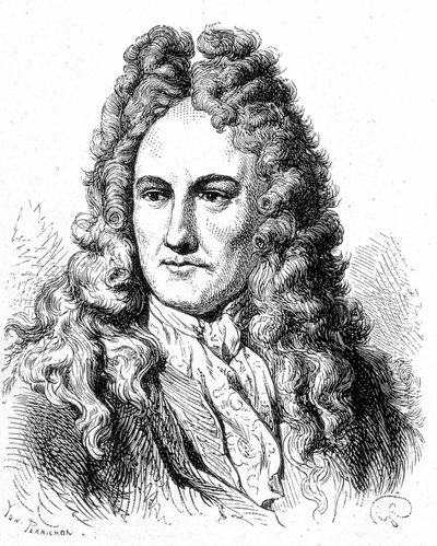 Portret van Gottfried Wilhelm von Leibniz (1646 - 1716), Duitse filosoof en geleerde - in 
