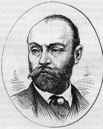 Portret van Gustave Rodolphe Clarence Boulanger (1824-1888), Franse schilder. Gravure in Le Monde Illustré nr. 890 van 2 mei 1874 door French School