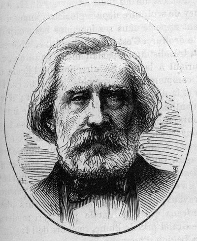 Portret van Henri Labrouste, Franse architect. Gravure in 