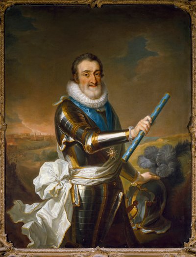 Portret van Hendrik IV van Frankrijk, in harnas door French School