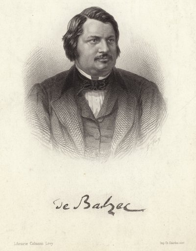 Portret van Honore de Balzac door French School