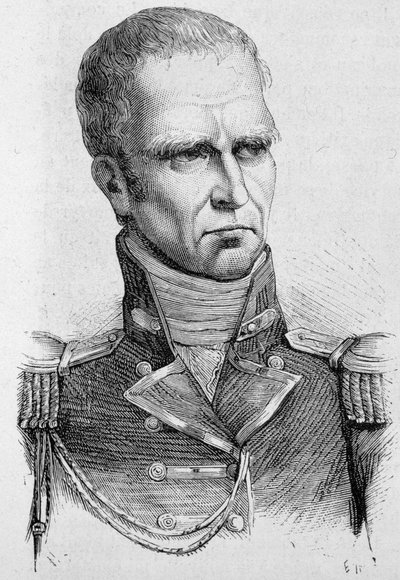 Portret van Hudson Lowe, Britse generaal (1769 - 1844), benoemd tot gouverneur van Sint-Helena in 1815, hij was de cipier van Napoleon - in 
