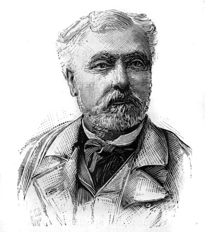 Portret van Hyacinthe Laurent Theophile Aube (1826-1890), Franse admiraal en politicus. Gravure in 
