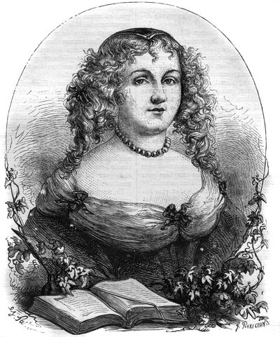Portret van Isabel II van Jeruzalem (Yolande de Brienne), Koningin van Jeruzalem (1212-1228) en vrouw van Frederik II van het Heilige Roomse Rijk. Gravure in 