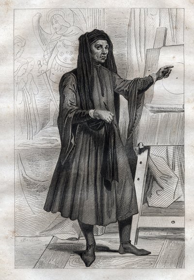 Portret van de Italiaanse schilder Giotto di Bondone (Ambrogiotto di Bondone) door French School