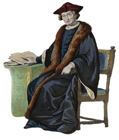Portret van Jacques Auguste (Jacques-Auguste) de Thou (Thuanus) (1553-1617), Franse historicus, boekverzamelaar en president van het Parlement van Parijs. Illustratie uit 