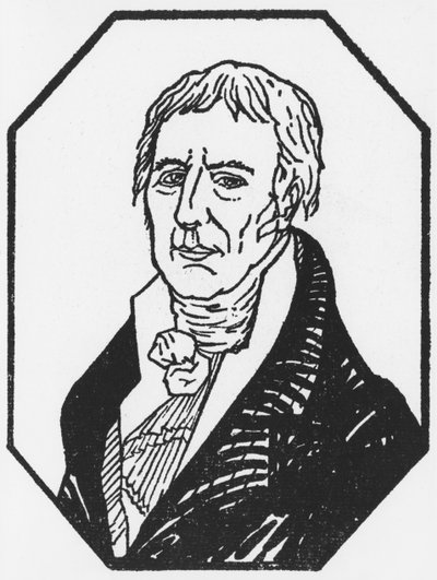 Portret van Jean-Baptiste de Monet (1744-1829) Chevalier de Lamarck, gegraveerd voor de tweehonderdste verjaardag van zijn geboorte, 1946 door French School
