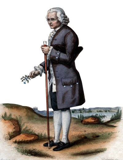 Portret van Jean-Jacques Rousseau (1712-1778), Zwitserse filosoof door French School