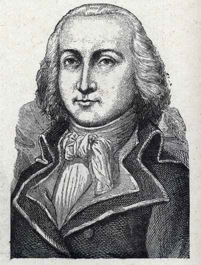 Portret van Jean Baptiste Cyrus Adelaide de Timbrune de Thiembronne, graaf van Valencia en generaal van de Franse Revolutie. Gravure van 1889. Privécollectie. door French School
