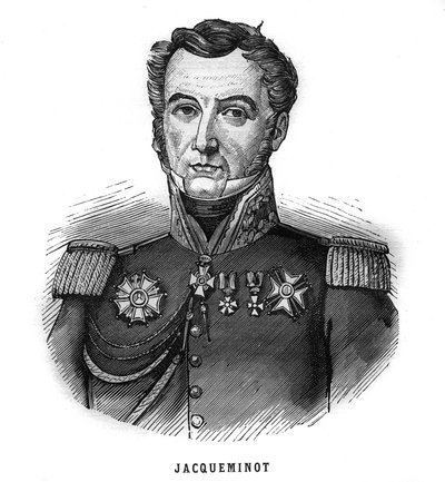 Portret van Jean François Jacqueminot, burggraaf van Ham (1787-1865), Franse generaal en politicus. Gravure in 