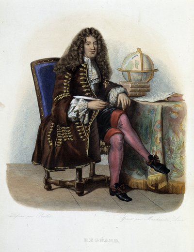 Portret van Jean Francois Regnard, Franse schrijver en toneelschrijver (1655-1709) - in "Le Plutarque francais", door Mennechet door French School