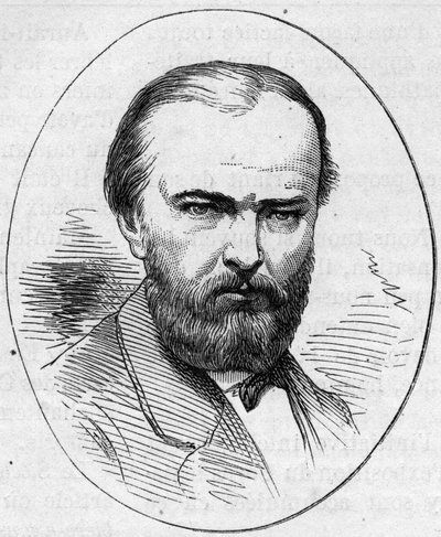 Portret van Jean Jacques Henner (1829-1905), Franse schilder. Gravure in Le Monde Illustré nr. 890 van 2 mei 1874. door French School