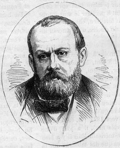 Portret van Jean Joseph Perraud (1819/1821-1876), Franse beeldhouwer. Gravure in 