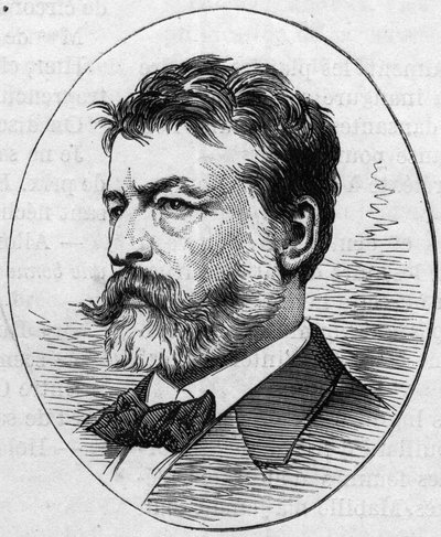 Portret van Jean Louis Ernest Meissonnier, Franse schilder. Gravure in 