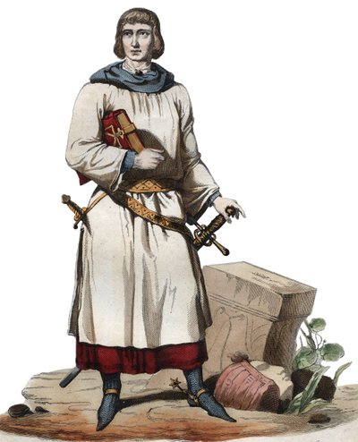 Portret van Jean de Joinville (1225-1317), kroniekschrijver van middeleeuws Frankrijk door French School