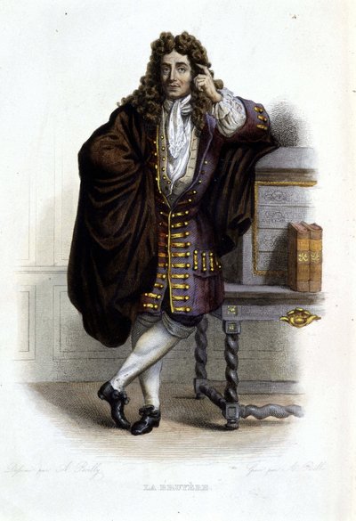 Portret van Jean de La Bruyere, Franse schrijver en moralist (1645-1696) in Ed. Mennechet, "Le Plutarque francais" door French School