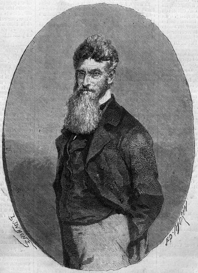 Portret van John Brown (1800-1859), Amerikaanse activist tegen slavernij. Gravure in 