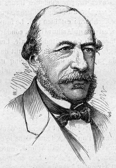 Portret van Joseph Autran, Franse dichter en academicus. Gravure in 