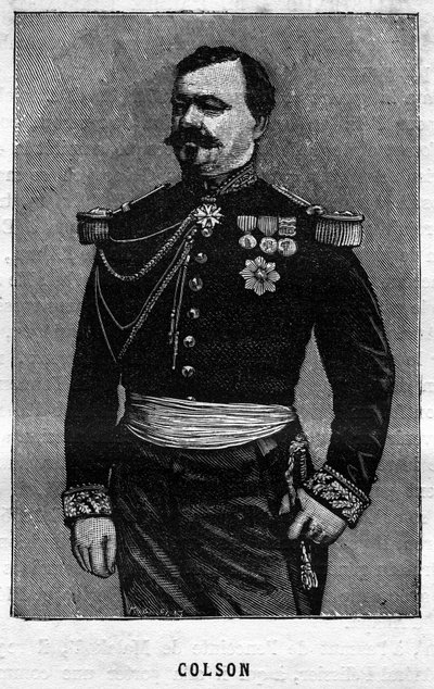 Portret van Joseph Emile Colson (1821-1870), Franse generaal. Gravure in 