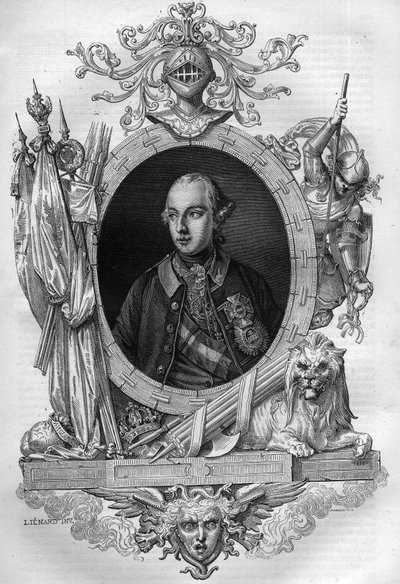 Portret van Joseph II (1741-1790), Keizer van Oostenrijk. Gravure in 