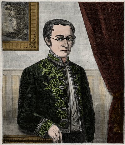 Portret van Joseph Louis Gay-Lussac (1778-1850), Franse chemicus - Portret van Louis-Joseph Gay-Lussac (Louis Joseph Gay Lussac) (1778-1850), Franse natuurkundige en chemicus - Gravure in "Wetenschappen beschikbaar voor iedereen - natuurkunde en chemie pop door French School