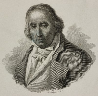 Portret van Joseph Marie Charles, genaamd Jacquard (1752-1834), Franse wever en uitvinder van het Jacquard-weefgetouw, gravure door Guadagnini door French School