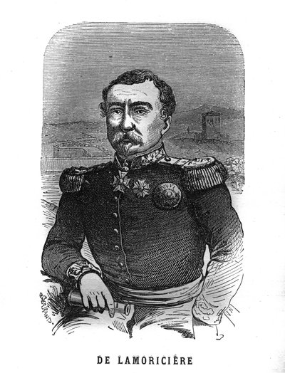 Portret van Joseph Vantini, genaamd Youssouf (1808-1866), Franse generaal. Gravure in 