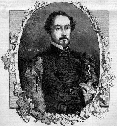 Portret van Juan Prim y Prats, Graaf van Reuss (1814-1870), Spaanse generaal en politicus - Gravure in 