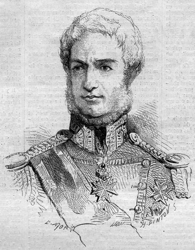 Portret van Leopold II (1797-1870), groothertog van Toscane. Gravure in 