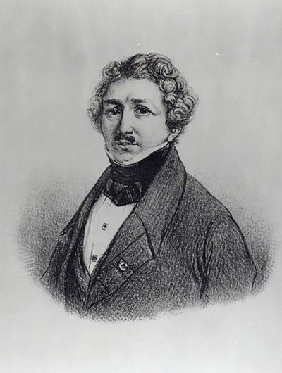 Portret van Louis-Jacques Daguerre door French School