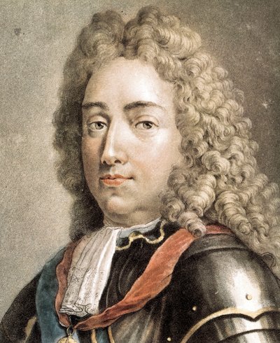 Portret van Louis-Joseph van Bourbon, hertog van Vendome, kleurgravure door French School